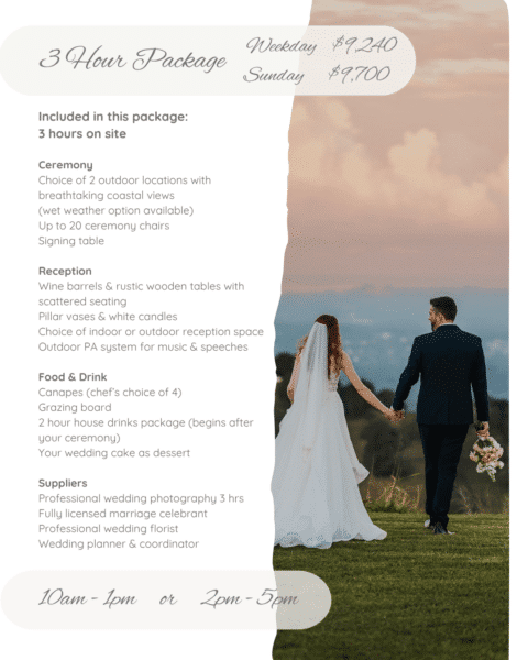Micro wedding package Sunshine Coast